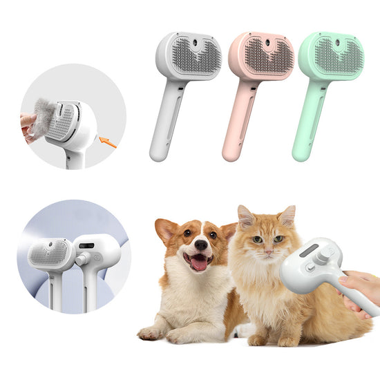 Self-Cleaning Pet Comb  Hair Remover Brush with Mist for Dog Grooming