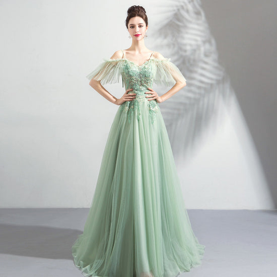 Off-Shoulder Mint Green Bridal Dress  Wedding, Dinner & Party Gown