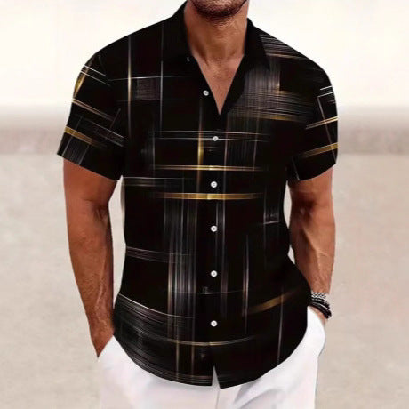 Men’s Casual Button Shirt  Fashionable Outdoor & Vacation Wear Top