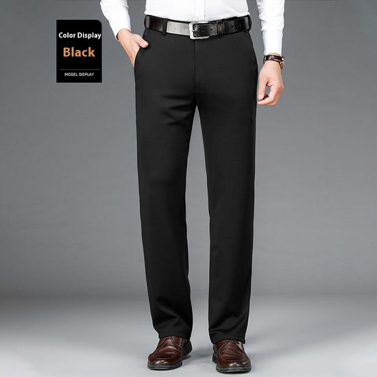 Men’s Ice Silk Business Suit Pants Casual Comfortable Office Trousers