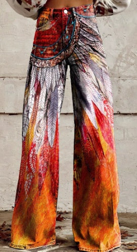 Women’s Casual Pants Thin Comfortable Trousers with Imitation Jeans Style