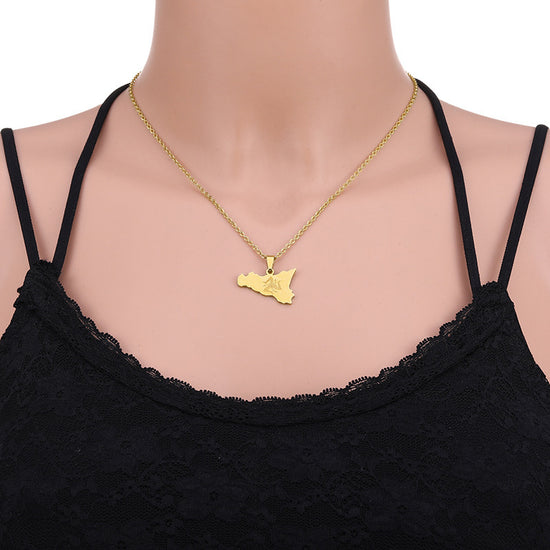 Women’s Geometric Necklace  Stainless Steel Pendant Jewelry Accessory