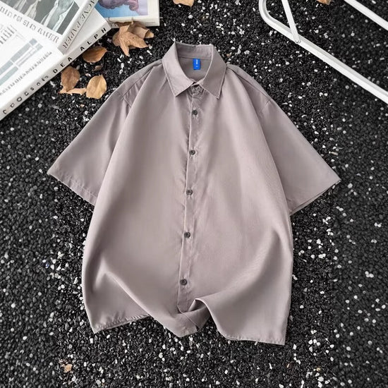 Korean Style Men’s Summer Shirt  Thin, Breathable Traceless Half Sleeve