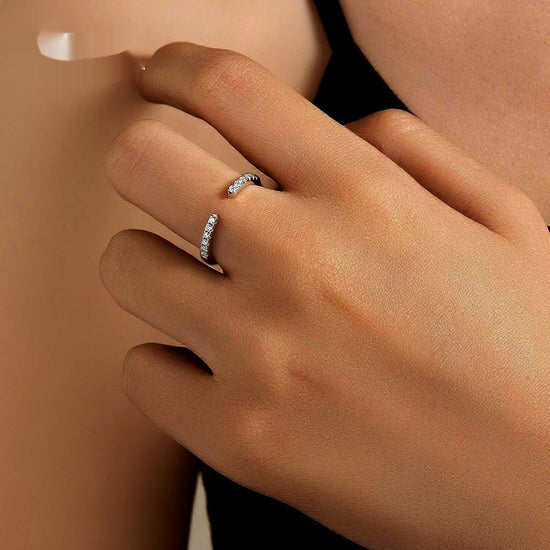 Shining Twin Style Finger Ring  Commuter Gang Drill Adjustable Jewelry