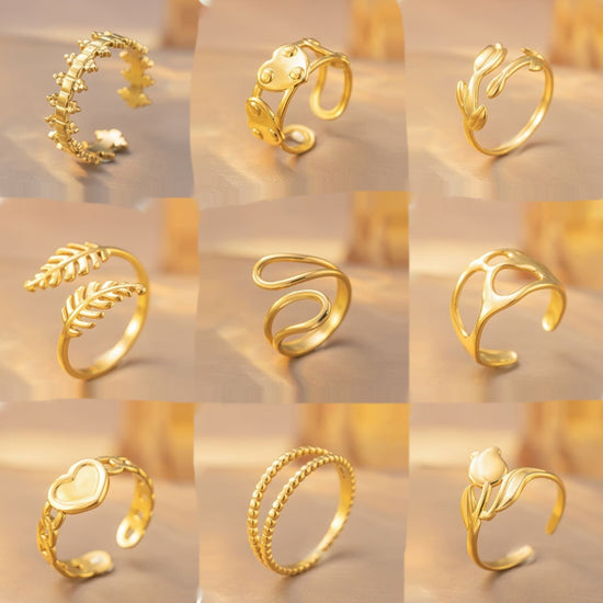Adjustable Titanium Steel Ring Retro Simple Open Love Design Jewelry